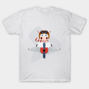 Cow fly with plane T-Shirt